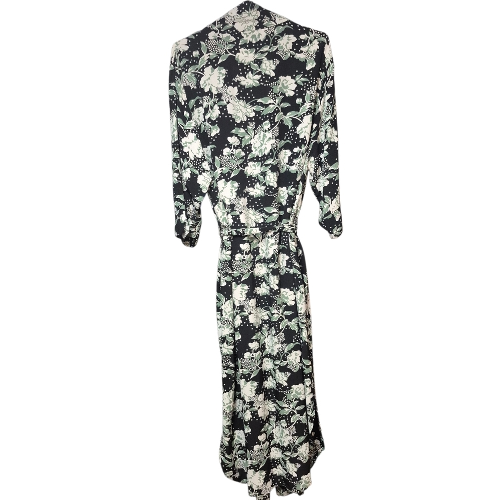 Smash + Tess Floral Medium Large Black Cream Green Duster Robe - Picture 4 of 12